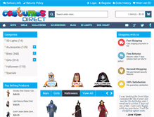 Tablet Screenshot of costumesdirect.co.nz